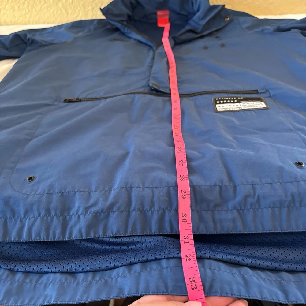 Nike Air Pivot V3 Anorak Hooded Jacket Short Sleeve Blue Size L